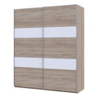 Шкаф купе Doros L-Caiser Дуб сонома вставки Белый 2 ДСП 180х60х213 (DRS-011547)