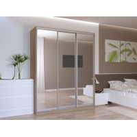 Шафа-купе тридверна Doros Сіті Лайт 180х60х225 см Дуб сонома/3 Дзеркала (DRS-011094)