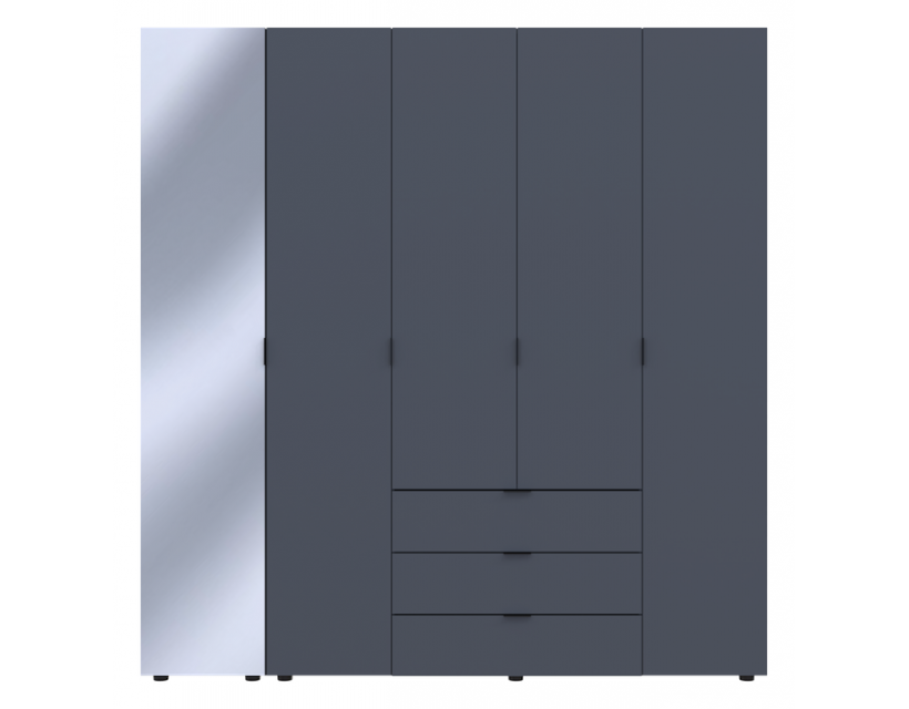 Комплект шкафов для одежды Doros Гелар (2 шт.) 194х49,5х203,4 см Зеркало/Графит (DRS-011138)