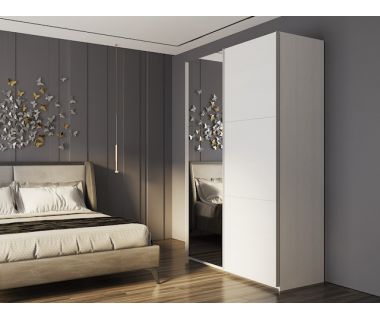 Шафа-купе дводверна Doros G-Caiser 160х60х240 см Біла/Дзеркало (DRS-011011)