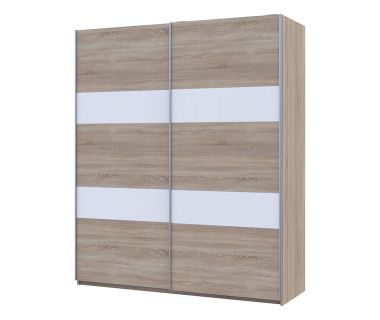 Шкаф купе Doros L-Caiser Дуб сонома вставки Белый 2 ДСП 180х60х213 (DRS-011547)