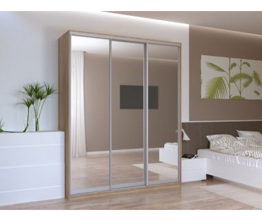 Шкаф-купе трехдверный Doros Сити Лайт 180х60х225 см Дуб сонома/3 Зеркала (DRS-011094)