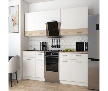 Кухня модульная Лея Doros 260х60х250 см Белый/Дуб сонома (DRS-011380) Кухня модульная Лея Doros 260х60х250 см Белый/Дуб сонома (DRS-011380)