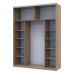 Шкаф купе Doros G-Caiser Дуб Эвок 2 Стекла/3 части 180х60х240 (DRS-011574)
