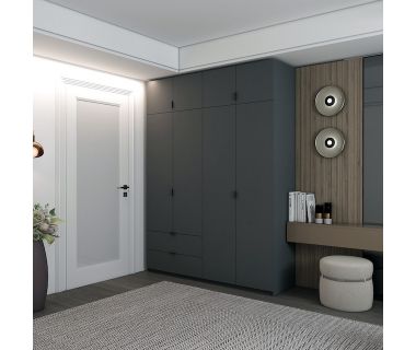 Шафа розстібна з антресоллю Doros Лукас 180х50х240 см Графіт (DRS-011192)