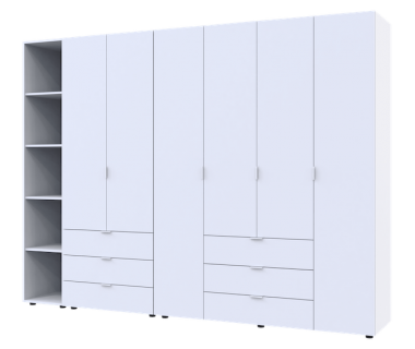 Комплект шкафов для одежды Doros Гелар (3 шт.) 270,7х49,5х203,4 см Белый (DRS-011178)