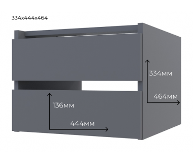 Блок ящиків для шафи купе Doros G-Caiser Графіт 44,8 х42х33, 6 см (DRS-011273)