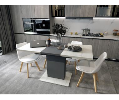 Стол в кухню Doros Бостон 150х70х79 см Дуб крафт белый/Графит (DRS-011398)