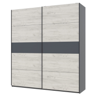Шафа-купе дводверна Doros G-Caiser 220х60х240 см Графіт/Білий/Бетон (DRS-011002)