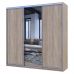 Шафа-купе тридверна Doros Сіті Лайт 225х60х225 см Дуб сонома/1 Дзеркало (DRS-011098)