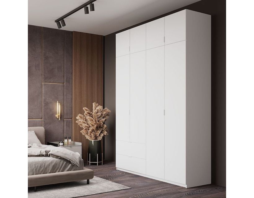 Шкаф распашной с антресолью Doros Лукас 160х50х240 см Белый (DRS-011193)