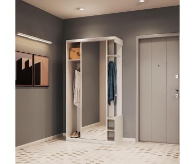 Прихожая с зеркалом Doros City One Door 110х45х210 см Белый (DRS-011404) Прихожая с зеркалом Doros City One Door 110х45х210 см Белый (DRS-011404)