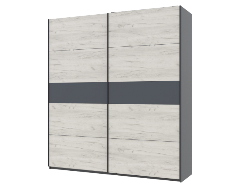 Шафа-купе дводверна Doros G-Caiser 220х60х240 см Графіт/Білий/Бетон (DRS-011002)