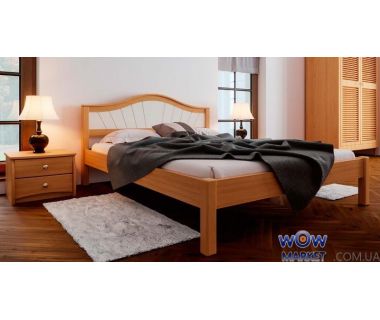 Ліжко двоспальне Італія М з м'яким узголів'ям 160х200 (190) см ДревКомбінат