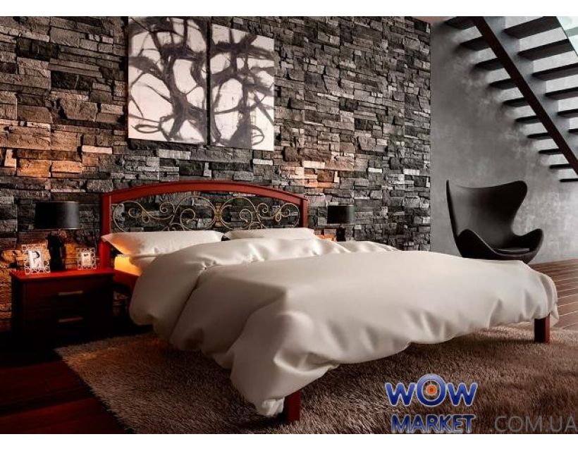 Ліжко двоспальне Британія з куванням 180х200 (190) см ДревКомбінат