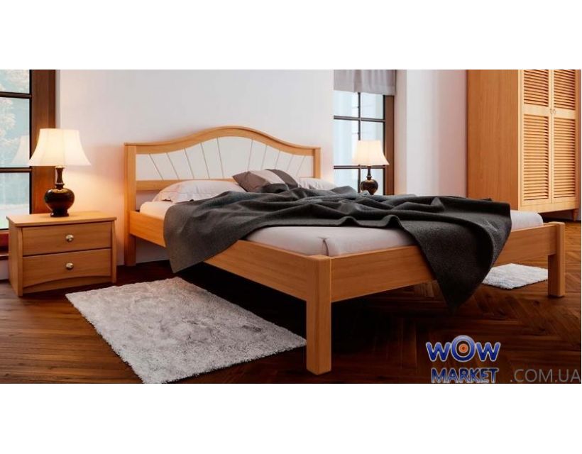 Кровать полуторная Италия М с мягким изголовьем 140х200 (190) см ДревКомбинат