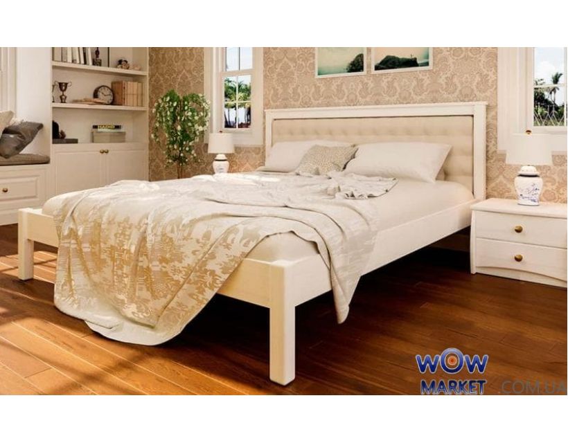 Кровать двуспальная Модерн М с мягким изголовьем 180х200 (190) см ДревКомбинат