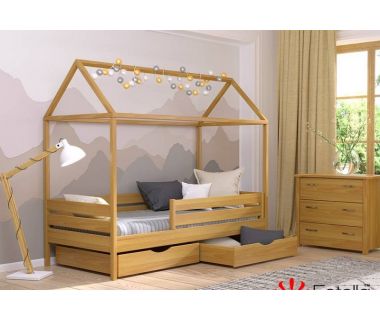 Амми Эстелла - кровать домик детская из массива Бука, разные цвета