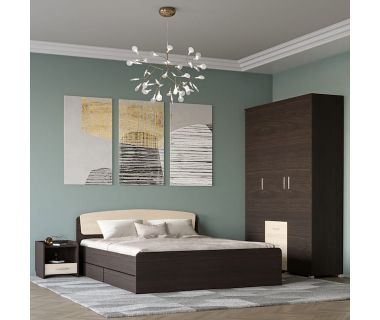Спальня Еверест Бриз комплект 3 (модульний - 3 елементи) венге + дуб молочний (DTM-2550) Спальня Еверест Бриз комплект 3 (модульний - 3 елементи) венге + дуб молочний (DTM-2550)