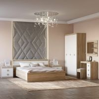 Спальня Соната Еверест Комплект 12 (модульний - 5 елементів) дуб сонома + білий (DTM-2615)