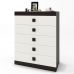 Высокий комод Эверест на 5 ящиков Соната-2 80х38х101 венге темный + белый (DTM-2021)
