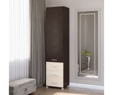 Шкаф-пенал закрытый с ящиками Эверест Бриз-17 венге + дуб молочный (DTM-2273)
