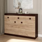 Великий комод Еверест із дверима та ящиком Соната-7 140х38х94 венге темний + дуб крафт золотий (DTM-2017)