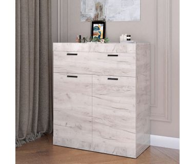 Комод с дверями и ящиком Эверест Соната-4 80х38х94 дуб крафт белый (DTM-2699) Комод с дверями и ящиком Эверест Соната-4 80х38х94 дуб крафт белый (DTM-2699)