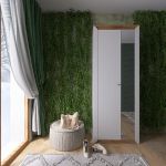 Шафа-пенал із дзеркалом Еверест Нордік-800 Білий + Дуб крафт золотий (DTM-5539)