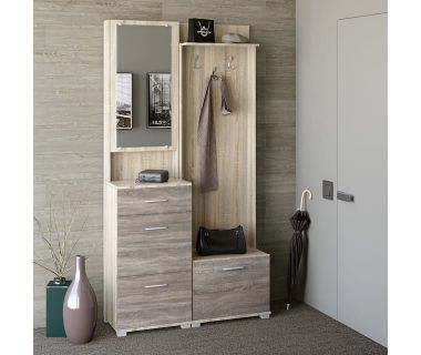 Прихожая Бриз-1 Эверест с тумбой для обуви ТО-4 сонома + трюфель (DTM-2664)