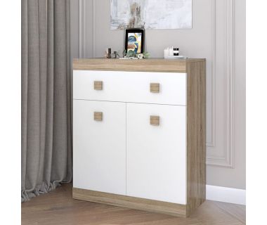 Комод із дверима та ящиком Еверест Соната-4 80х38х94 дуб сонома + білий (DTM-2065)