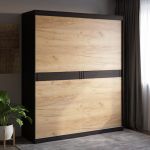 Шафа-купе Еверест Соната 1800 дводверна 180х60х217 венге темний+дуб золотий крафт (DTM-2399)