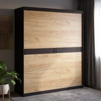 Шафа-купе Еверест Соната 1800 дводверна 180х60х217 венге темний+дуб золотий крафт (DTM-2399)