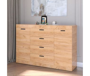 Великий комод Еверест на 4 ящики Соната-8 140х38х94 дуб крафт золотий (DTM-2708) Великий комод Еверест на 4 ящики Соната-8 140х38х94 дуб крафт золотий (DTM-2708)