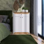 Тумба закрита Еверест Нордік-800 80х38х100 см Білий + Дуб золотий крафт (DTM-5529)