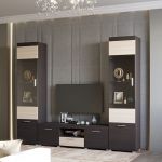 Гостиная Эверест Британия Комплект 7 (3 элемента) венге + дуб молочный (DTM-2504)