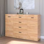 Большой комод Эверест на 4 ящика Соната-8 140х38х94 дуб крафт золотой (DTM-2708)