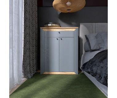 Тумба закритая Эверест Нордик-800 80х38х100 см Графит + Дуб крафт золотой (DTM-5530)