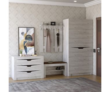 Передпокій Еверест Ліберті 2 (модульний - 4 елементи) дуб крафт білий (DTM-2518) Передпокій Еверест Ліберті 2 (модульний - 4 елементи) дуб крафт білий (DTM-2518)