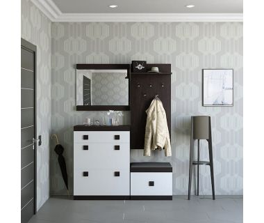 Передпокій Еверест Соната 5 (модульний - 4 елементи) венге темний + білий (DTM-2529)