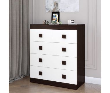 Комод для речей Еверест на 5 ящиків Соната-3 80х38х94 венге + білий (DTM-2603) Комод для речей Еверест на 5 ящиків Соната-3 80х38х94 венге + білий (DTM-2603)