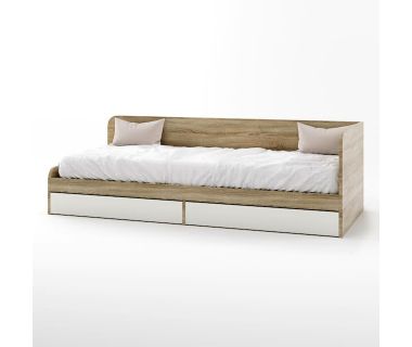 Односпальне ліжко із ящиками Еверест Соната-800 80х190 см дуб сонома + білий (DTM-2109) Односпальне ліжко із ящиками Еверест Соната-800 80х190 см дуб сонома + білий (DTM-2109)