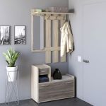 Прихожая Эверест Тандем с вешалкой и тумбой (левая) для обуви сонома + трюфель (DTM-2200)