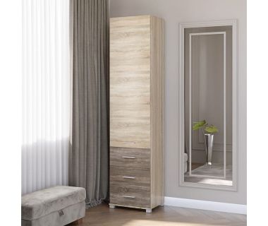 Шкаф-пенал закрытый с ящиками Эверест Бриз-17 сонома + трюфель (DTM-2274)