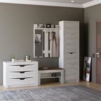 Передпокій Еверест Ліберті 4 (модульний - 5 елементів) шафа-пенал правий, дуб крафт білий (DTM-2534)