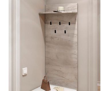 Вішалка на стіну Еверест Соната-600 60х130 см дуб крафт білий (DTM-2727)