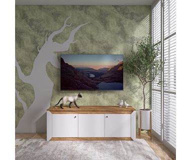 Тумба под телевизор Эверест Нордик ТВ-1500 Белый + Дуб крафт золотой (DTM-5541) Тумба под телевизор Эверест Нордик ТВ-1500 Белый + Дуб крафт золотой (DTM-5541)