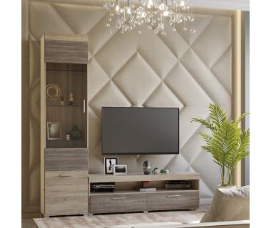 Вітальня Еверест Британія Комплект 5 (2 елементи) сонома + трюфель (DTM-2501)