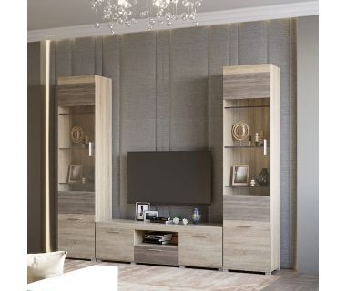 Вітальня Еверест Британія Комплект 7 (3 елементи) сонома + трюфель (DTM-2505)