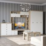 Гостиная Эверест Соната Комплект 28 (модульная - 4 элемента) дуб сонома + белый (DTM-2516)
